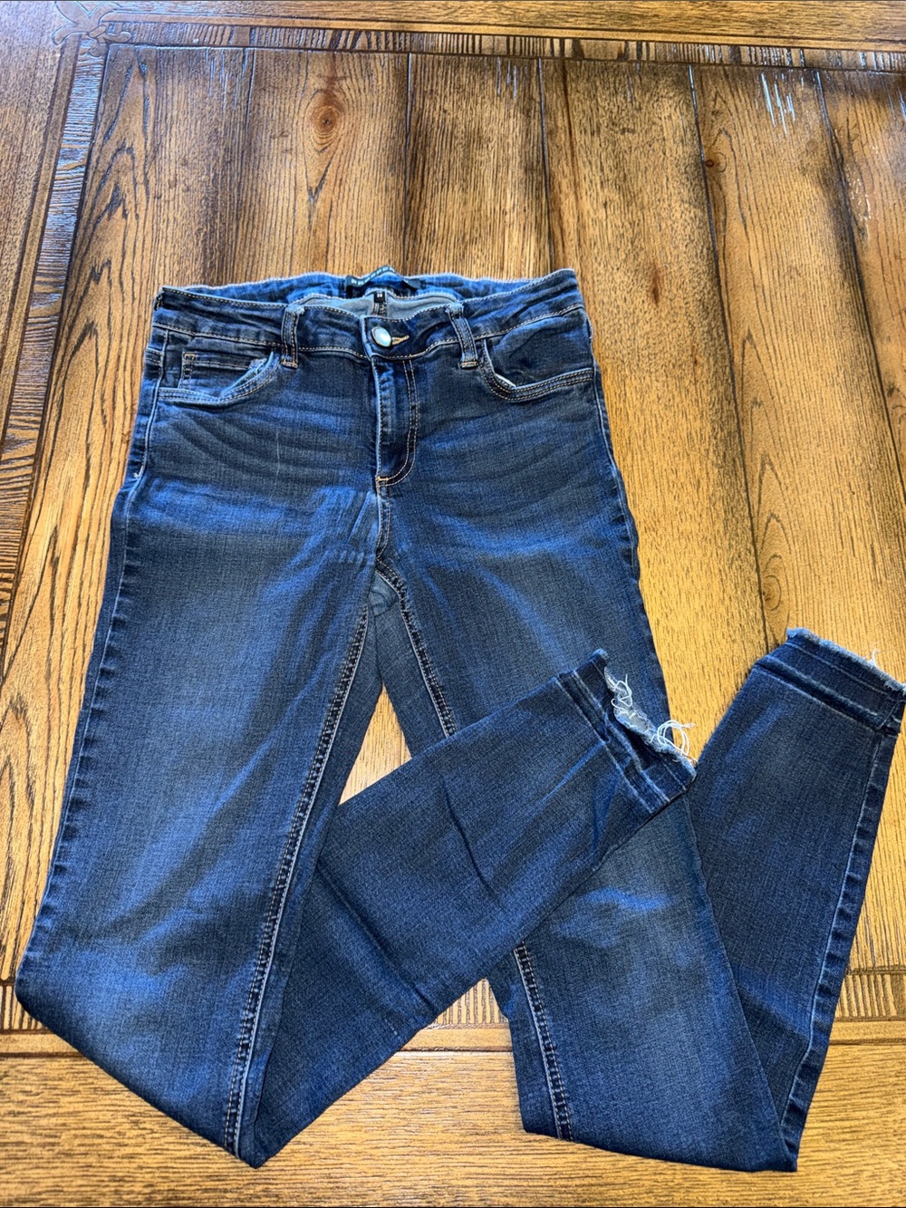 Prosperity Classic Mid-Rise Skinny Jeans in Dark Blue Wash
